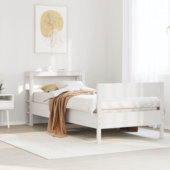 Letto senza Materasso Bianco 90x200 cm Legno Massello di Pino 3306196