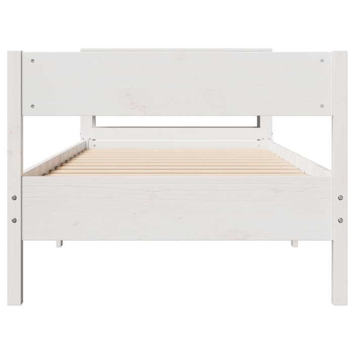 Letto senza Materasso Bianco 90x200 cm Legno Massello di Pino 3306196