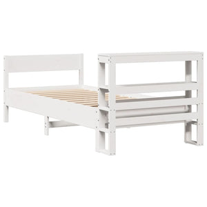 Letto senza Materasso Bianco 90x200 cm Legno Massello di Pino 3306196