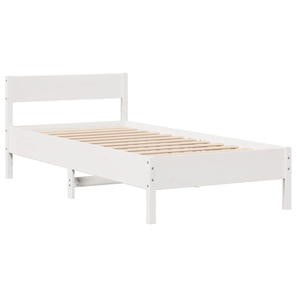 Letto senza Materasso Bianco 90x200 cm Legno Massello di Pino 3306196