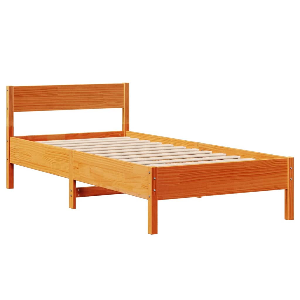 Letto senza Materasso Marrone Cera 90x190 cm in Legno di Pino 3306209