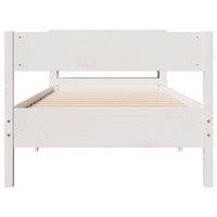 Letto senza Materasso Bianco 75x190 in Legno Massello di Pino 3306211