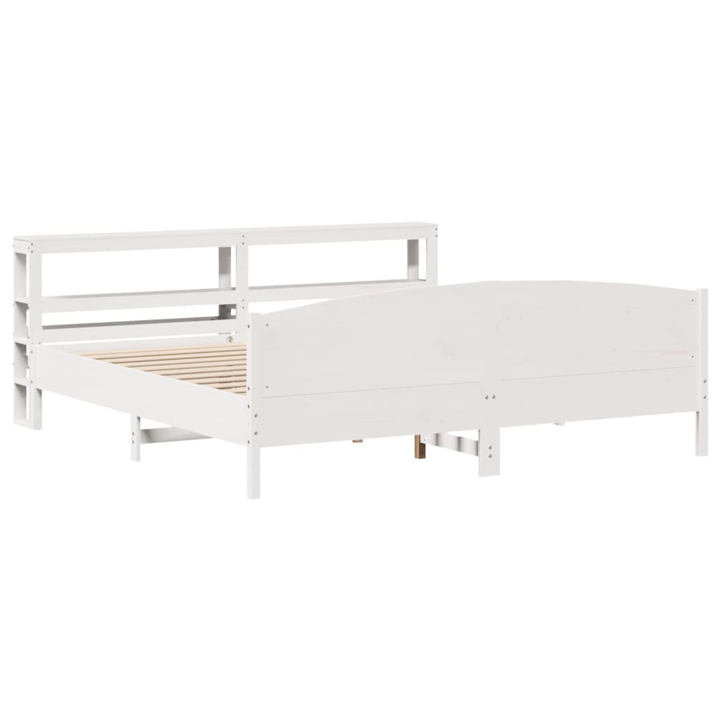 Letto senza Materasso Bianco 180x200 cm Legno Massello di Pino 3306217