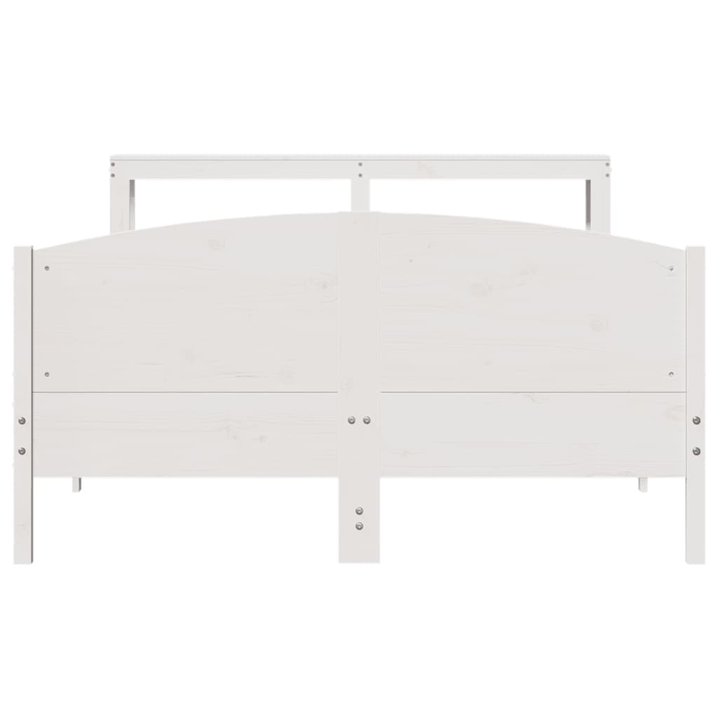 Letto senza Materasso Bianco 135x190 cm Legno Massello di Pino 3306235