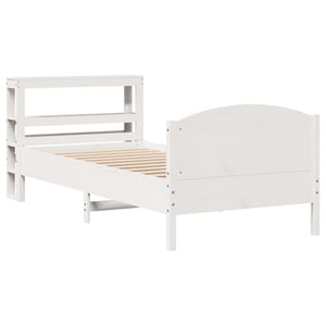 Letto senza Materasso Bianco 75x190 in Legno Massello di Pino 3306250