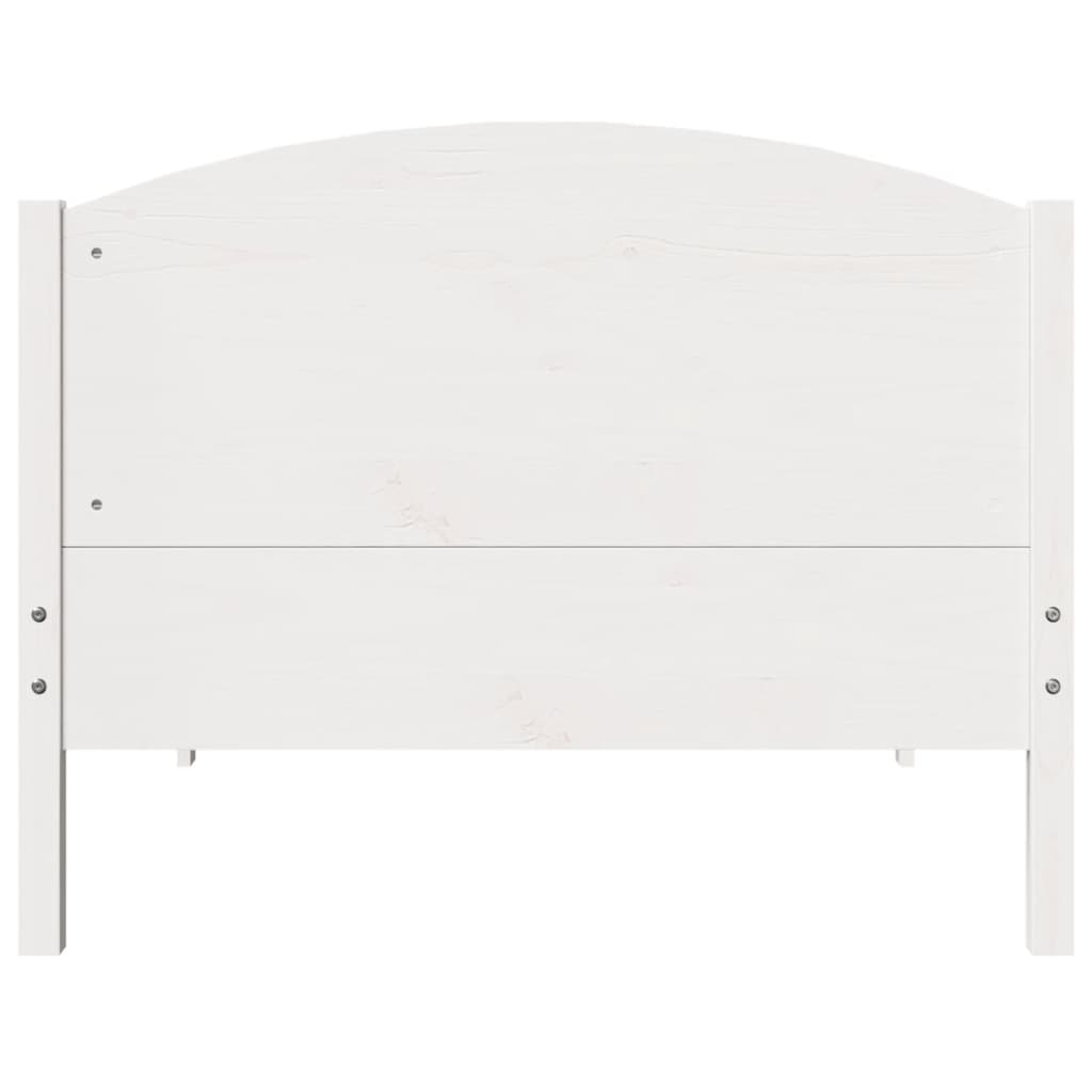 Letto senza Materasso Bianco 75x190 in Legno Massello di Pino 3306250