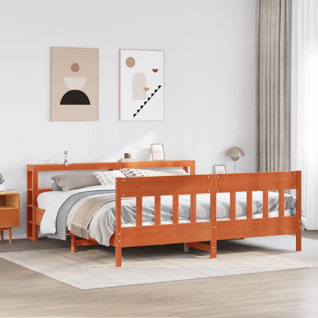 Letto senza Materasso Marrone Cera 180x200 cm in Legno di Pino 3306257