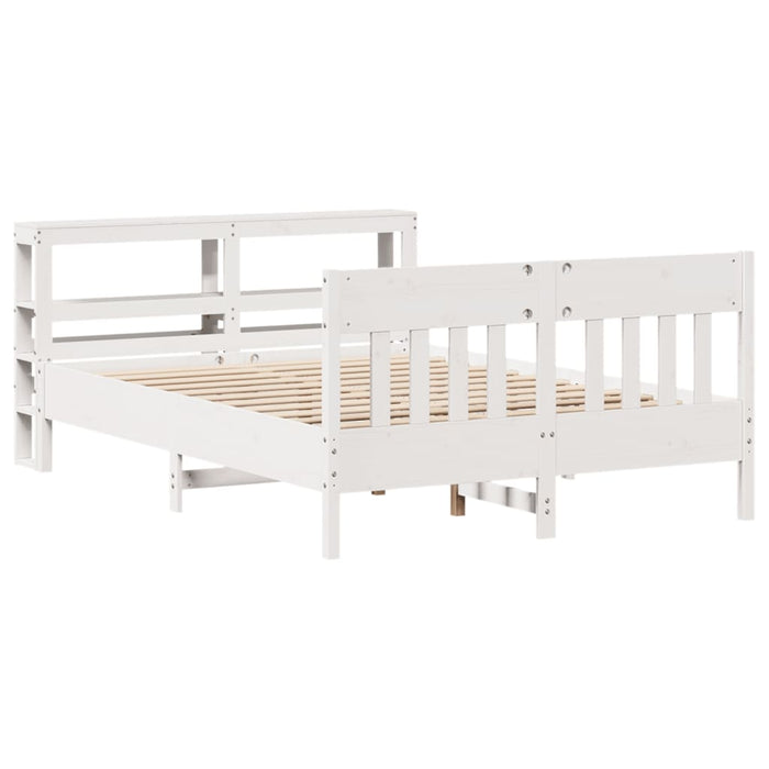 Letto senza Materasso Bianco 140x190 cm Legno Massello di Pino 3306277