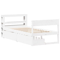 Letto senza Materasso Bianco 90x200 cm Legno Massello di Pino 3306391