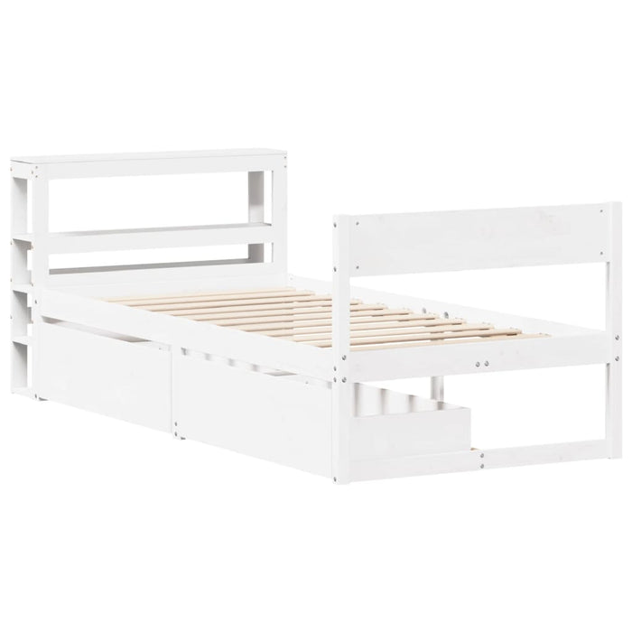 Letto senza Materasso Bianco 90x200 cm Legno Massello di Pino 3306391