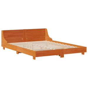 Letto senza Materasso Marrone Cera 140x190 cm in Legno di Pino 3306434