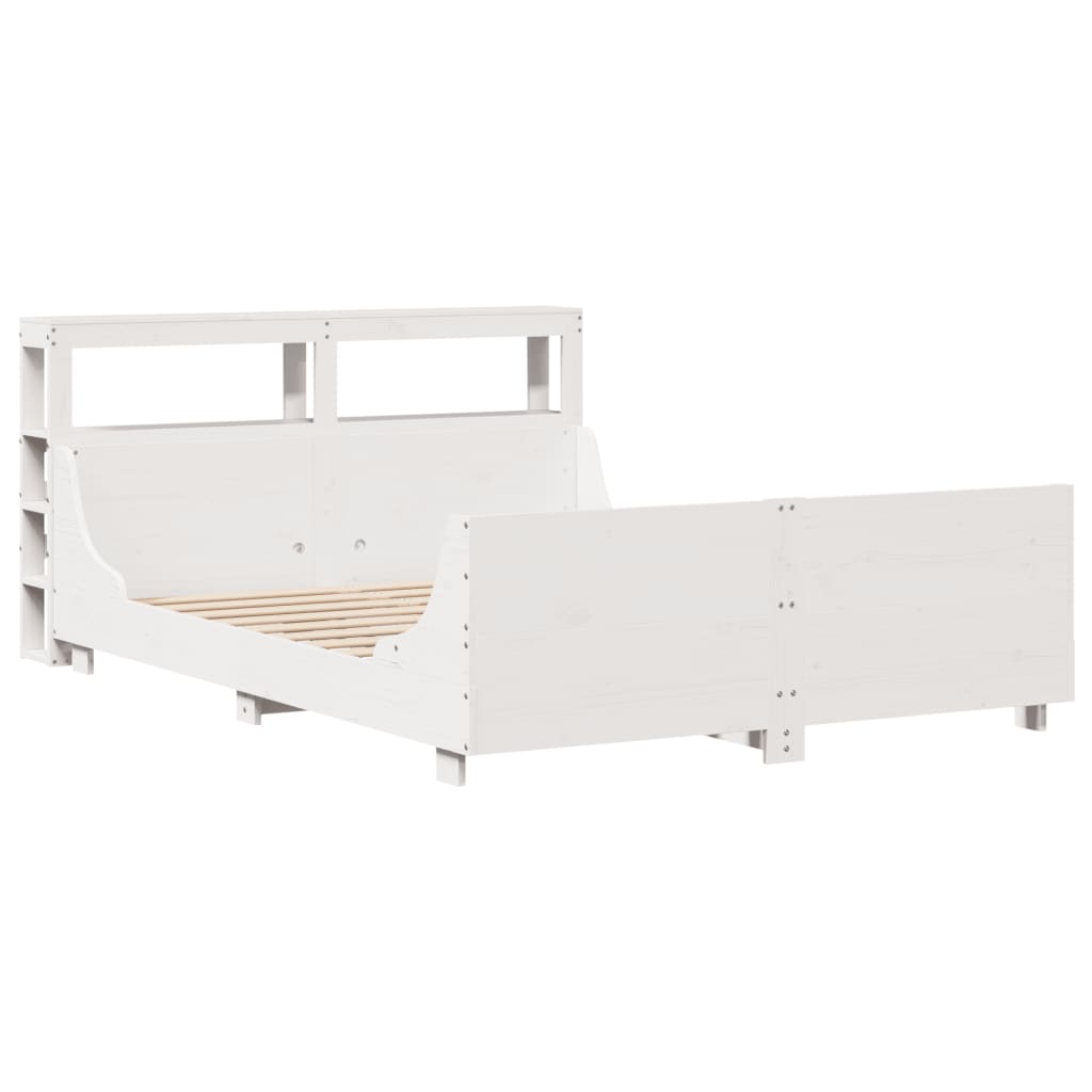 Letto senza Materasso Bianco 135x190 cm Legno Massello di Pino 3306475