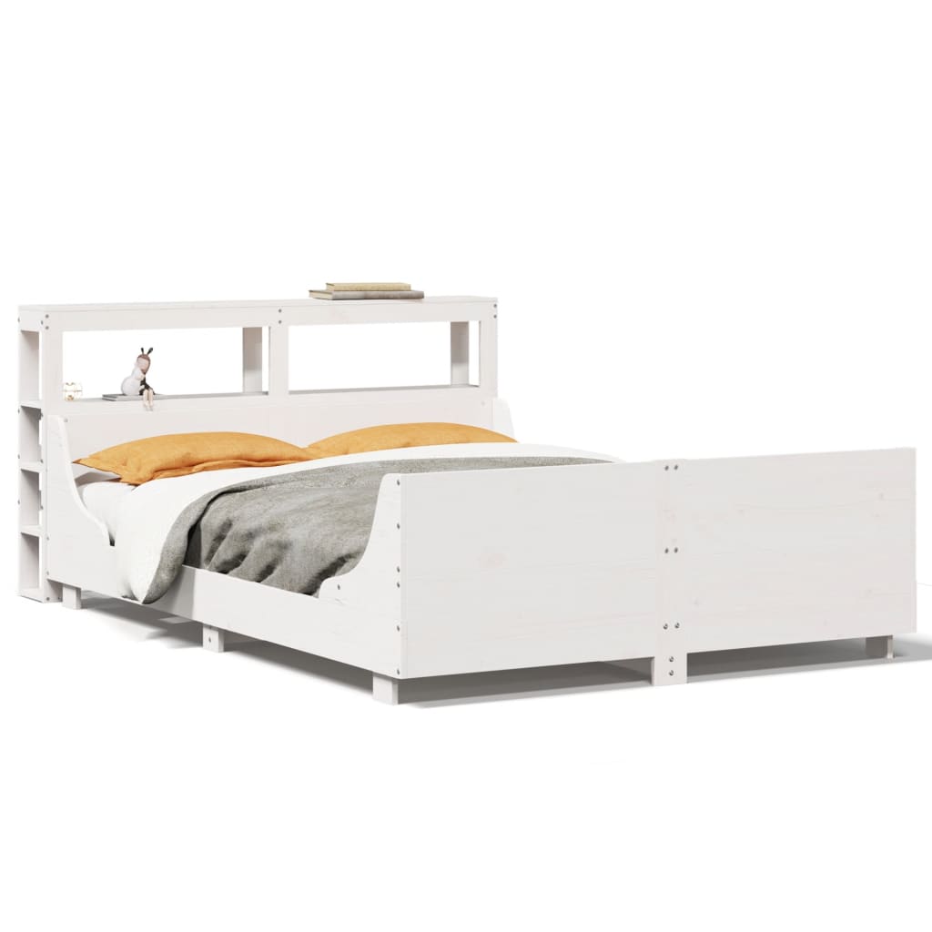 Letto senza Materasso Bianco 120x190 cm Legno Massello di Pino 3306478