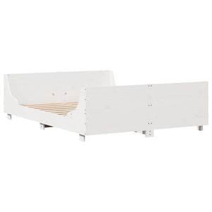 Letto senza Materasso Bianco 120x190 cm Legno Massello di Pino 3306478