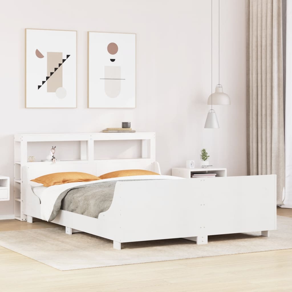 Letto senza Materasso Bianco 120x190 cm Legno Massello di Pino 3306478