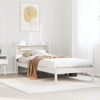 Letto senza Materasso Bianco 75x190 in Legno Massello di Pino 3306526