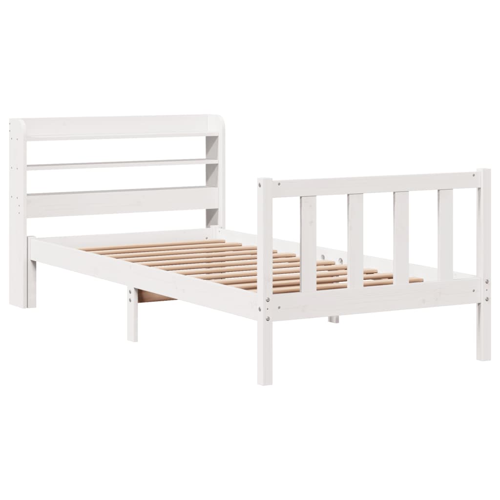 Letto senza Materasso Bianco 90x200 cm Legno Massello di Pino 3306575