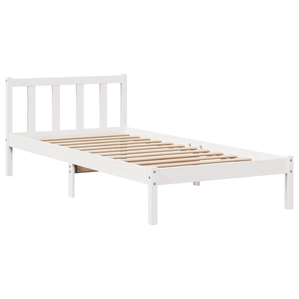 Letto senza Materasso Bianco 90x200 cm Legno Massello di Pino 3306575