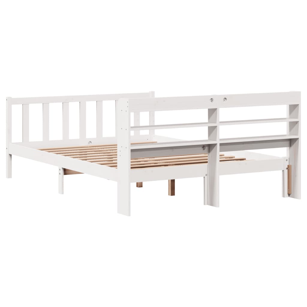 Letto senza Materasso Bianco 150x200 cm Legno Massello di Pino 3306583