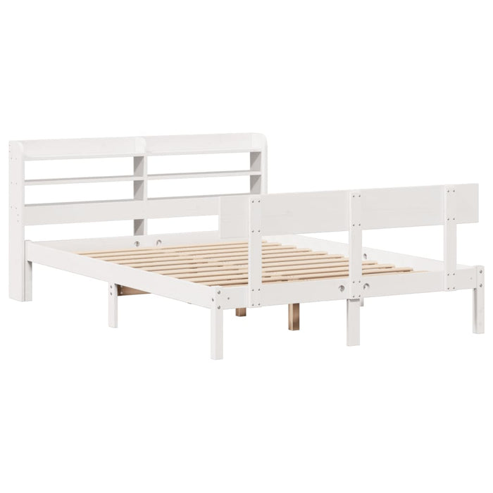 Letto senza Materasso Bianco 135x190 cm Legno Massello di Pino 3306610