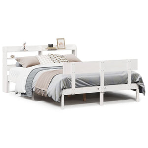 Letto senza Materasso Bianco 140x190 cm Legno Massello di Pino 3306612