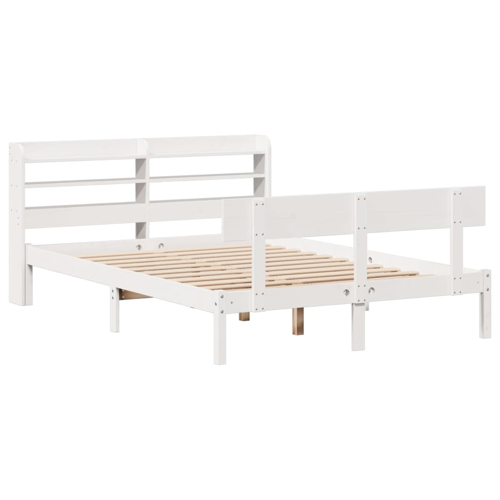 Letto senza Materasso Bianco 140x190 cm Legno Massello di Pino 3306612