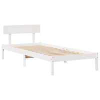 Letto senza Materasso Bianco 90x200 cm Legno Massello di Pino 3306614