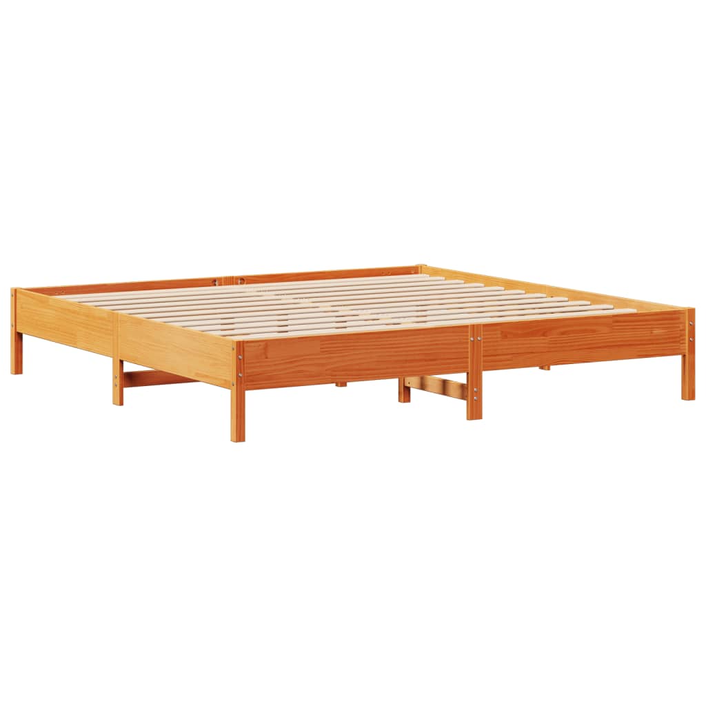 Letto senza Materasso Marrone Cera 200x200 cm in Legno di Pino 3306878