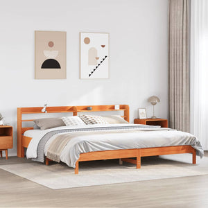 Letto senza Materasso Marrone Cera 200x200 cm in Legno di Pino 3306878