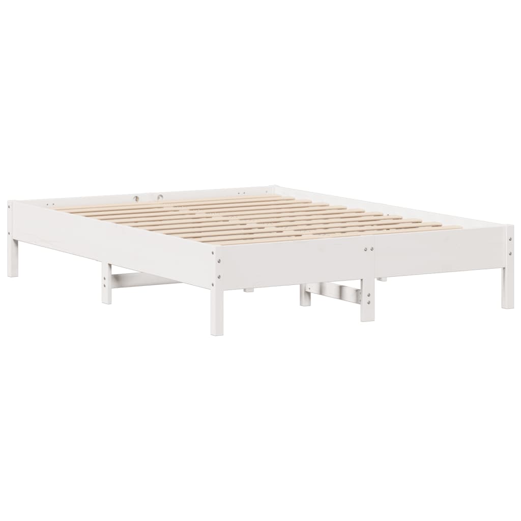 Letto senza Materasso Bianco 160x200 cm Legno Massello di Pino 3306883