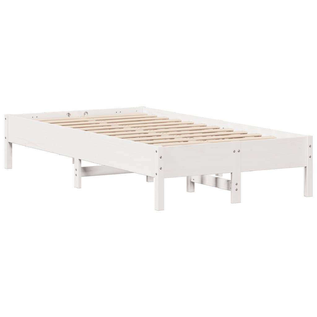 Letto senza Materasso Bianco 120x200 cm Legno Massello di Pino 3306892