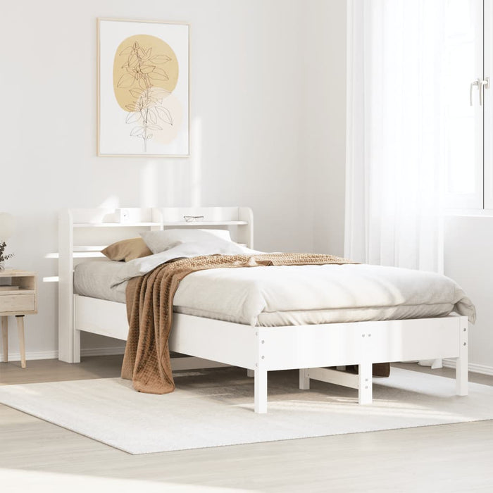 Letto senza Materasso Bianco 120x200 cm Legno Massello di Pino 3306892