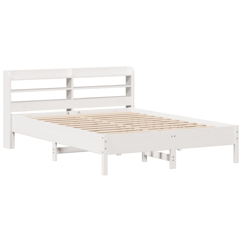 Letto senza Materasso Bianco 135x190 cm Legno Massello di Pino 3306904