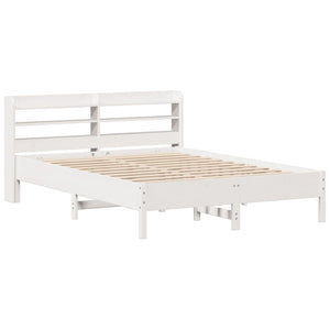 Letto senza Materasso Bianco 135x190 cm Legno Massello di Pino 3306904