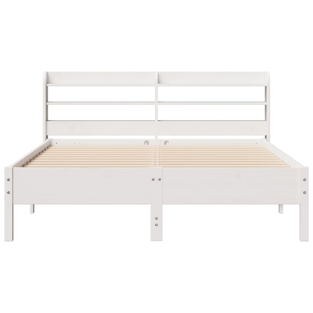 Letto senza Materasso Bianco 135x190 cm Legno Massello di Pino 3306904