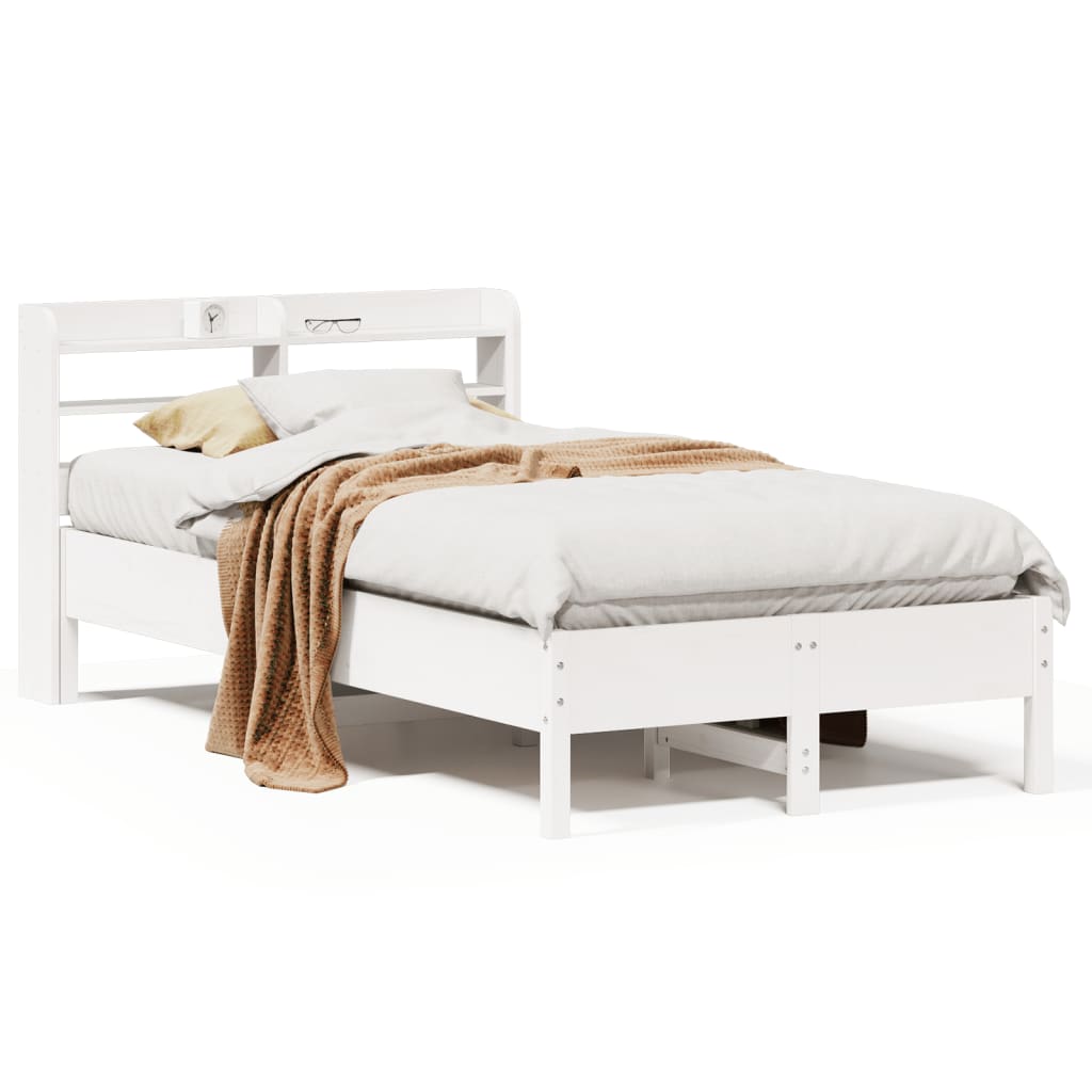 Letto senza Materasso Bianco 120x190 cm Legno Massello di Pino 3306907