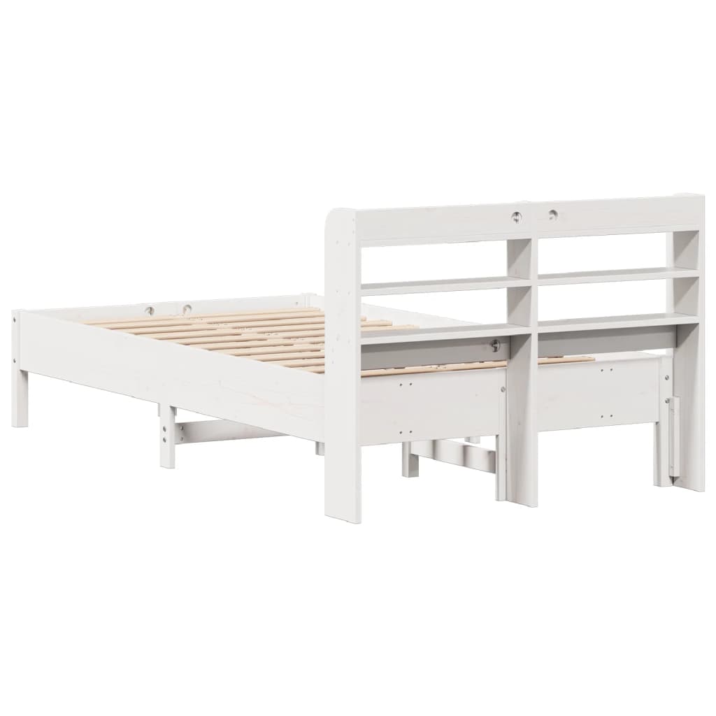 Letto senza Materasso Bianco 75x190 in Legno Massello di Pino 3306913