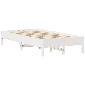 Letto senza Materasso Bianco 75x190 in Legno Massello di Pino 3306913