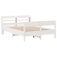 Letto senza Materasso Bianco 135x190 cm Legno Massello di Pino 3306943