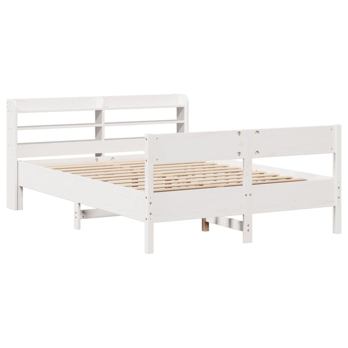 Letto senza Materasso Bianco 135x190 cm Legno Massello di Pino 3306943