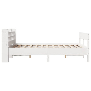 Letto senza Materasso Bianco 135x190 cm Legno Massello di Pino 3306943