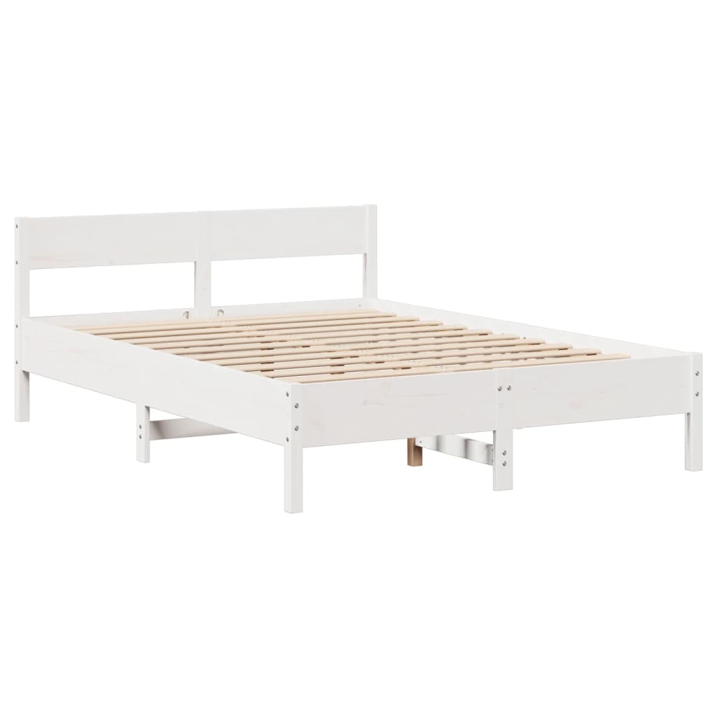 Letto senza Materasso Bianco 120x190 cm Legno Massello di Pino 3306946