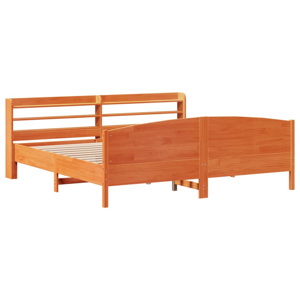 Letto senza Materasso Marrone Cera 180x200 cm in Legno di Pino 3306959