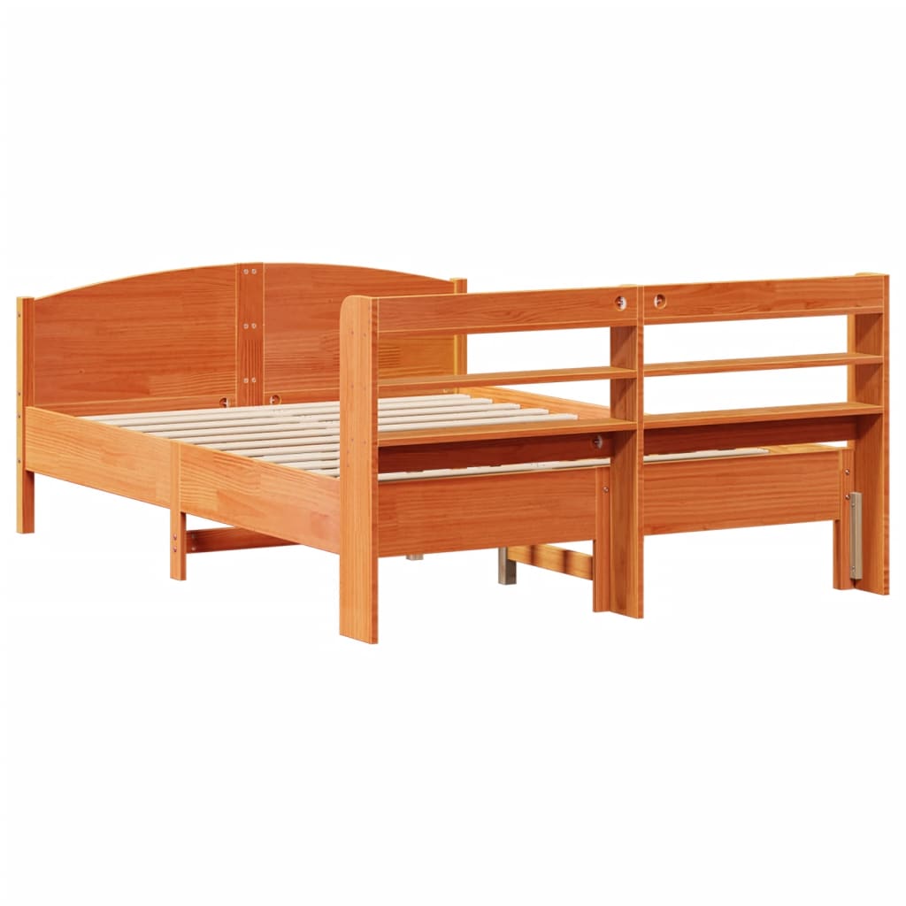 Letto senza Materasso Marrone Cera 160x200 cm in Legno di Pino 3306962