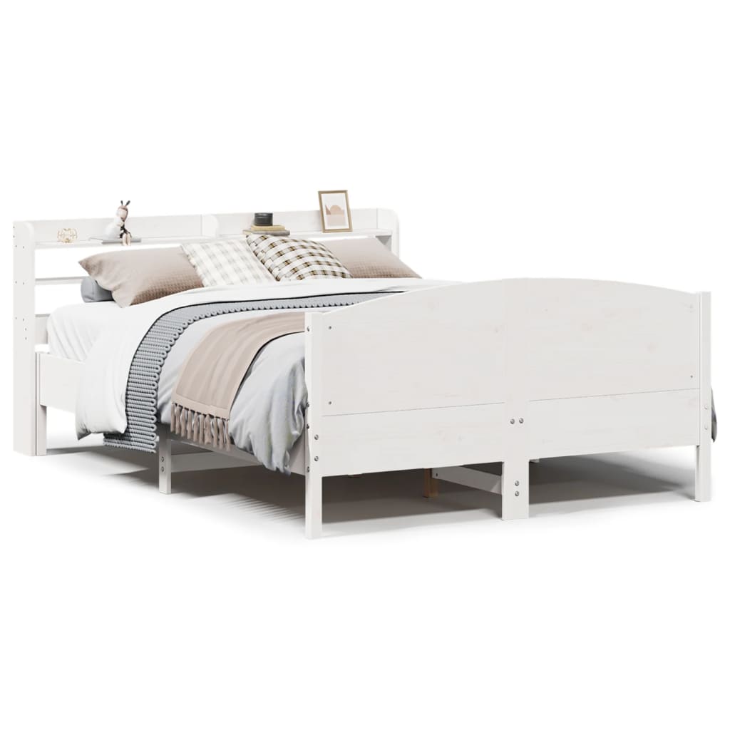 Letto senza Materasso Bianco 150x200 cm Legno Massello di Pino 3306964