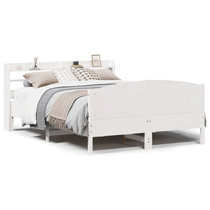 Letto senza Materasso Bianco 140x190 cm Legno Massello di Pino 3306973