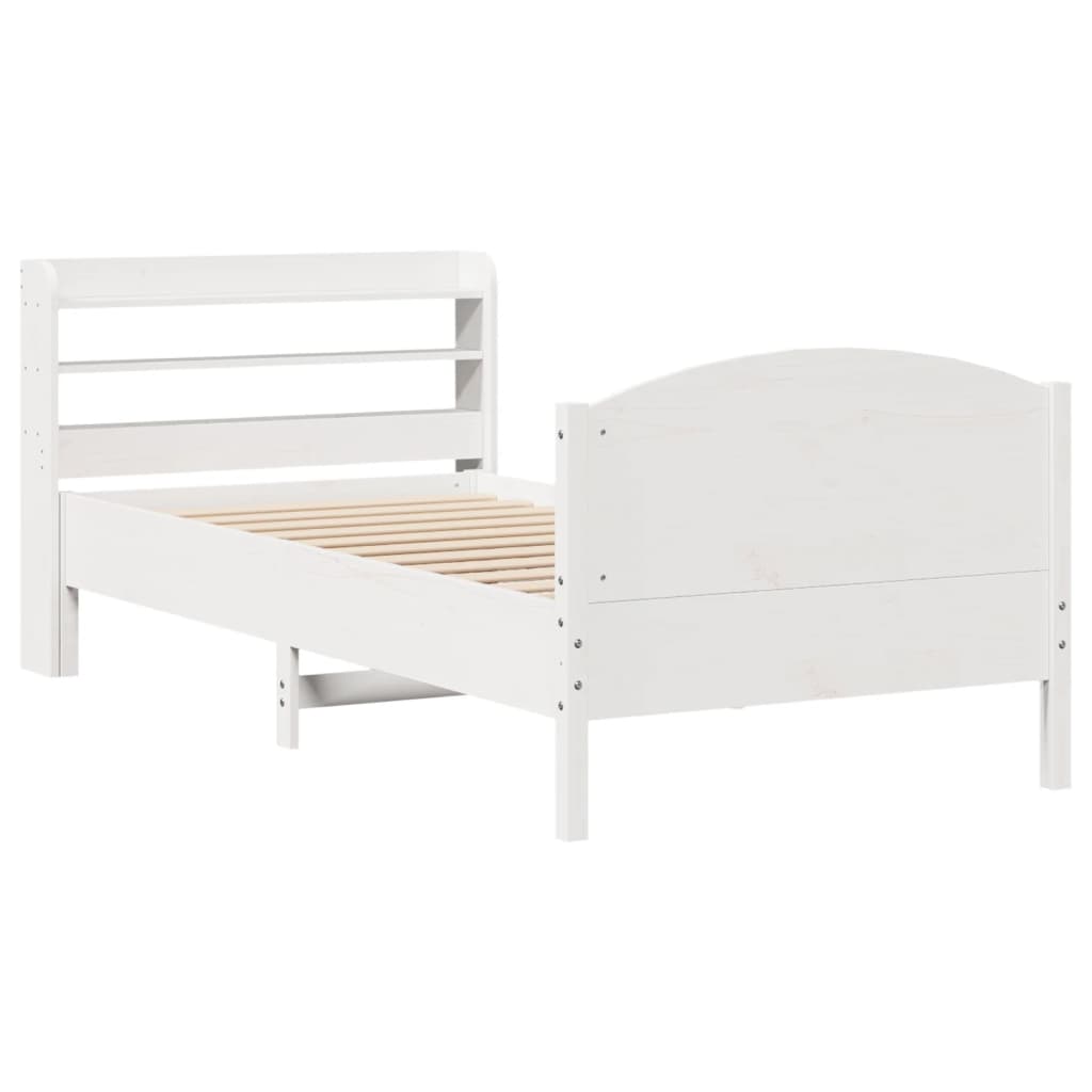 Letto senza Materasso Bianco 90x190 cm in Legno Massello Pino 3306988