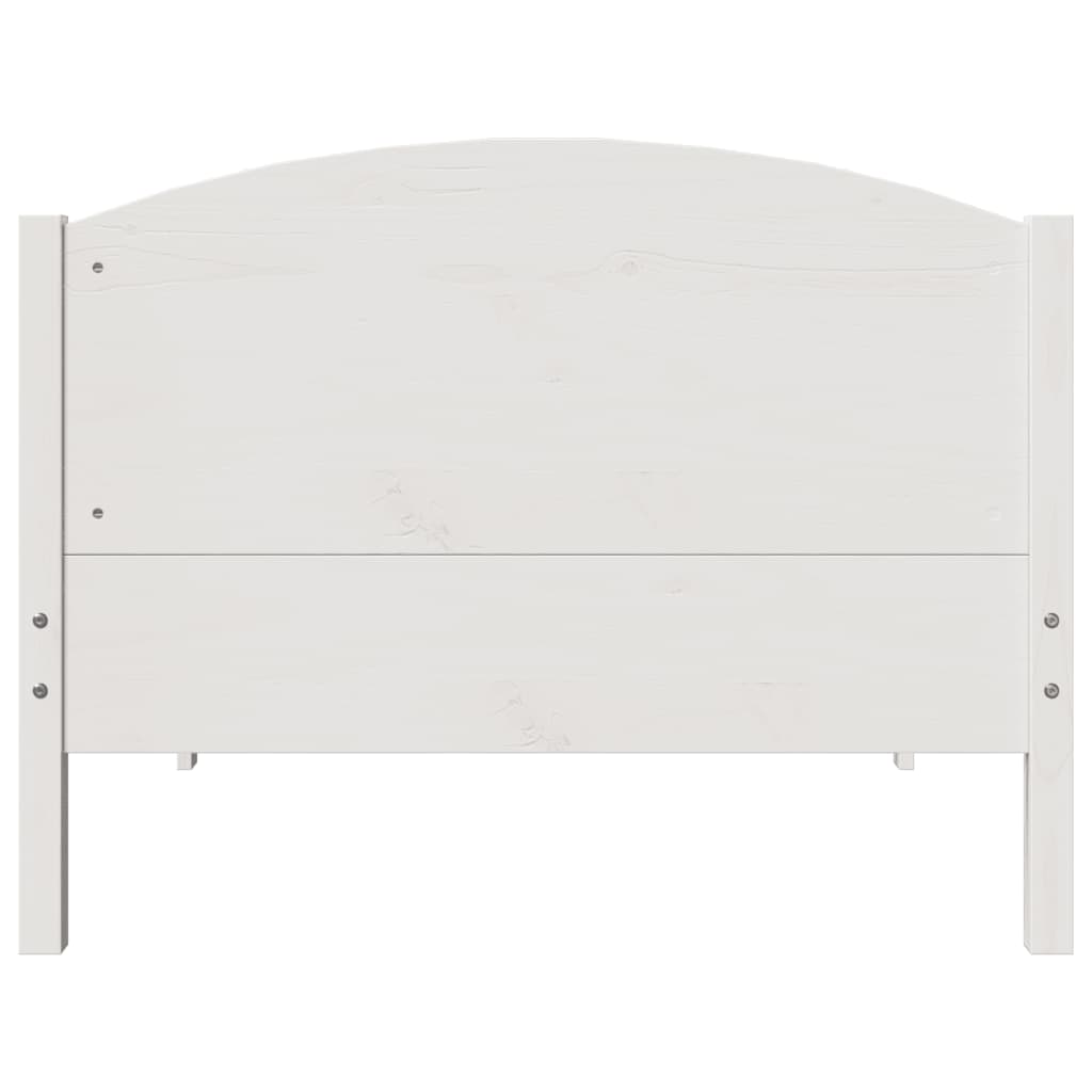 Letto senza Materasso Bianco 90x190 cm in Legno Massello Pino 3306988