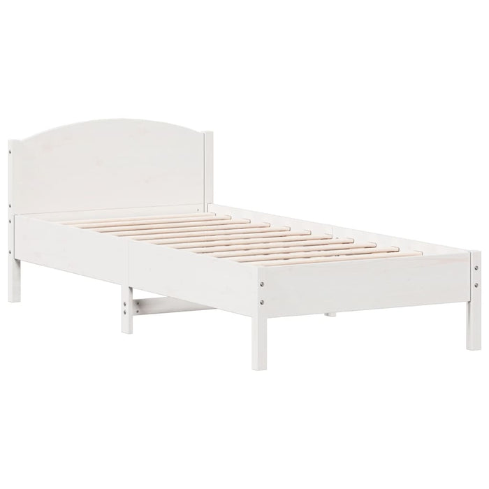 Letto senza Materasso Bianco 90x190 cm in Legno Massello Pino 3306988