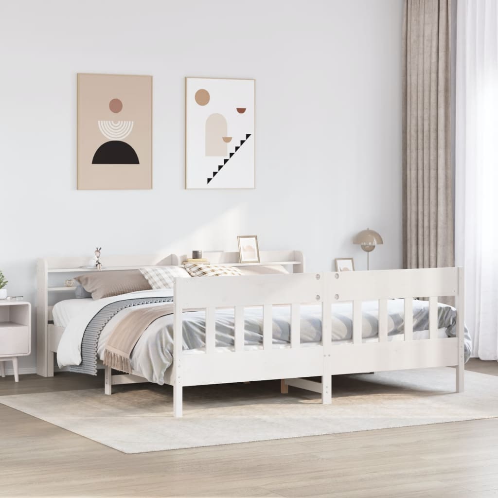 Letto senza Materasso Bianco 180x200 cm Legno Massello di Pino 3306997